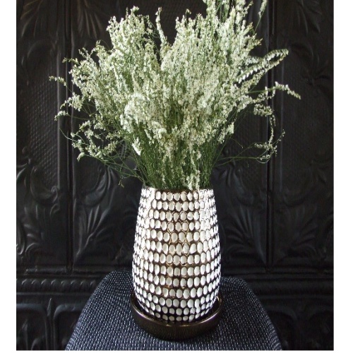 White & Gold Flower Vase Large